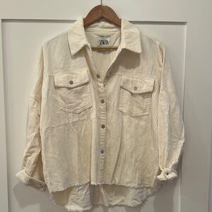 Zara Cream Corduroy Blouse